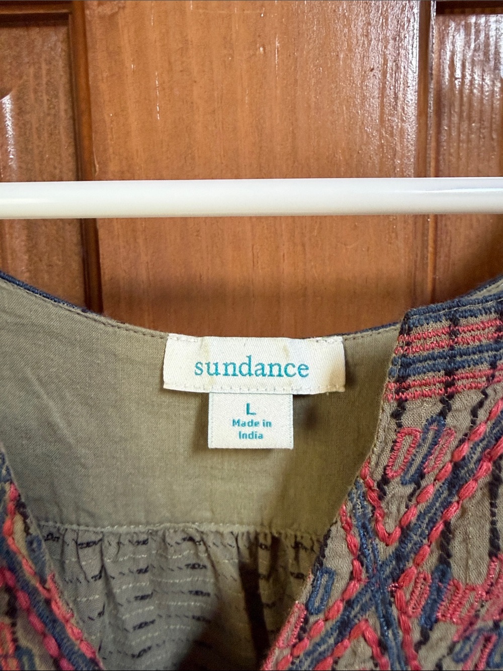 Sundance Olive Patterned Maxi Dress Size Large - Picture 2 of 5